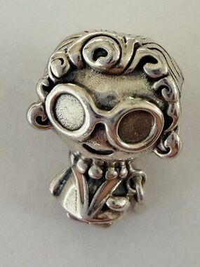 Rare Retired Pandora Mrs. Wise Grandma Bead Charm Sterling Silver 925